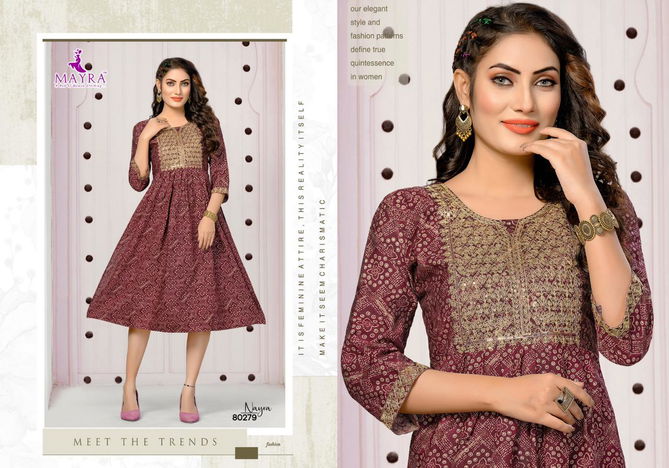 Mayra Nayra Anarkali Printed Kurtis Catalog
